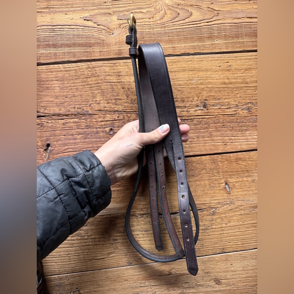 Amish made Brown leather HORSE crown piece bridle part